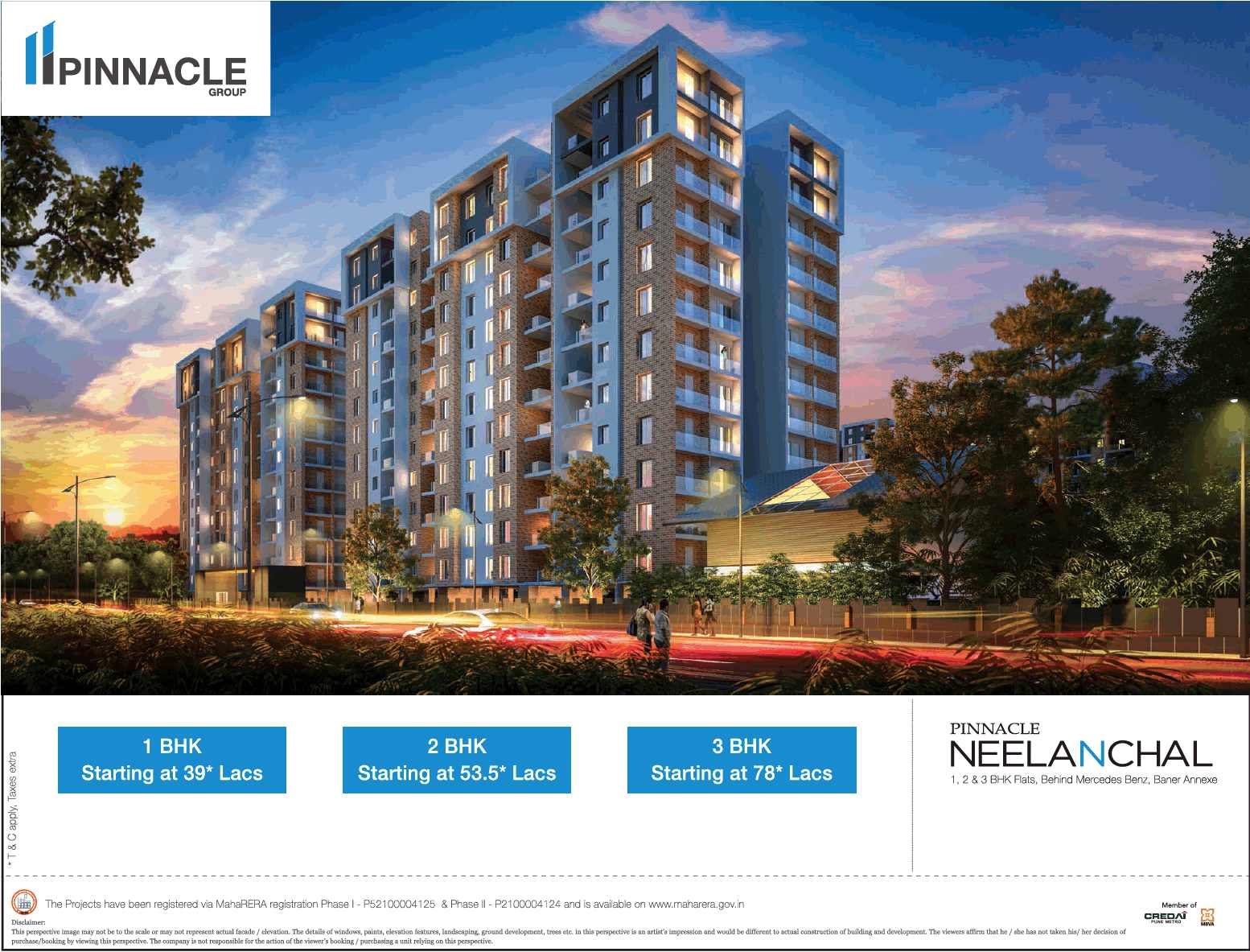 Book 1, 2 & 3 bhk apartments at Pinnacle Neelanchal in Pune